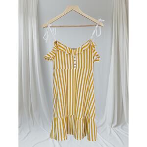 Asos‎ Maternity Sz 8 Marigold Striped Ruffle Sundress